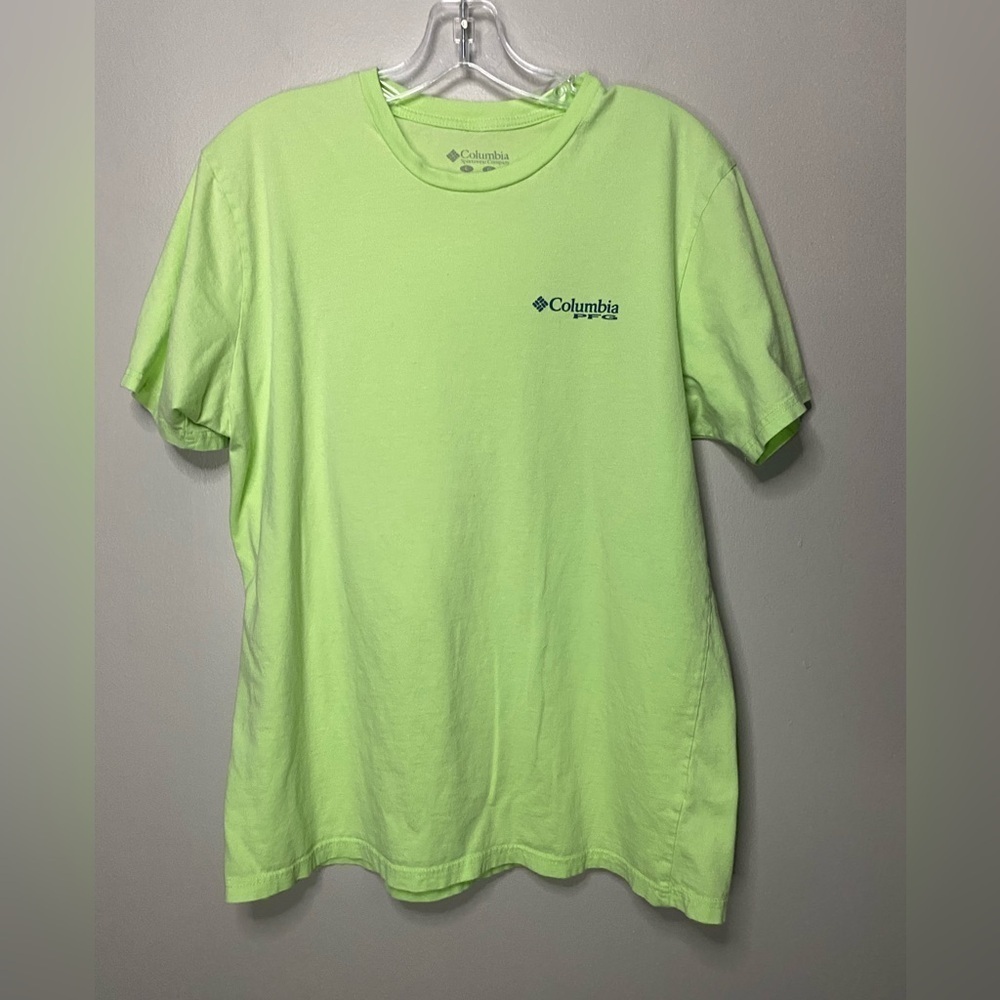Columbia PFG tshirt lime green‎ florescent size large